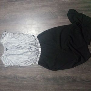 Stripped sleeveless jumpsuit